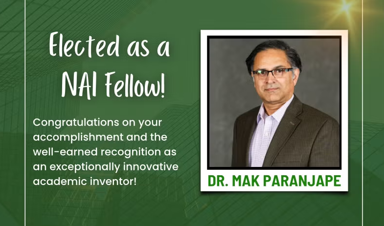 Mak Paranjape elected as NAI Fellow