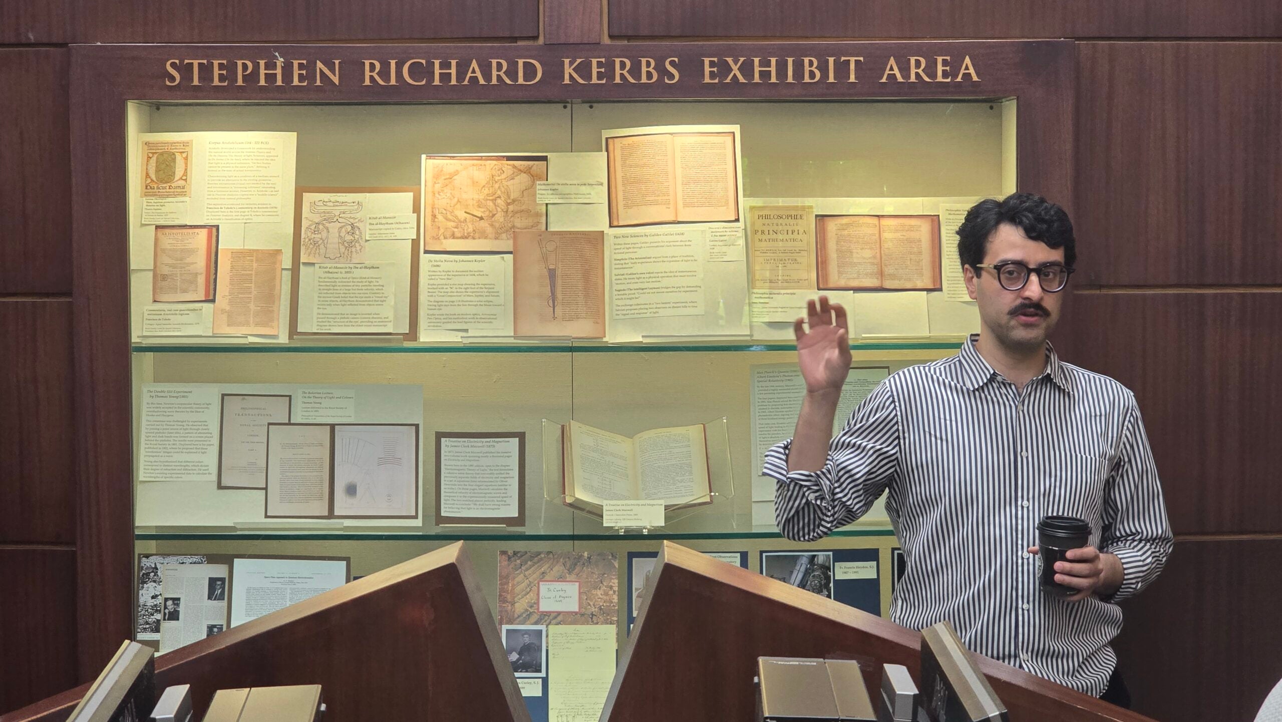 Amjad at library exhibit